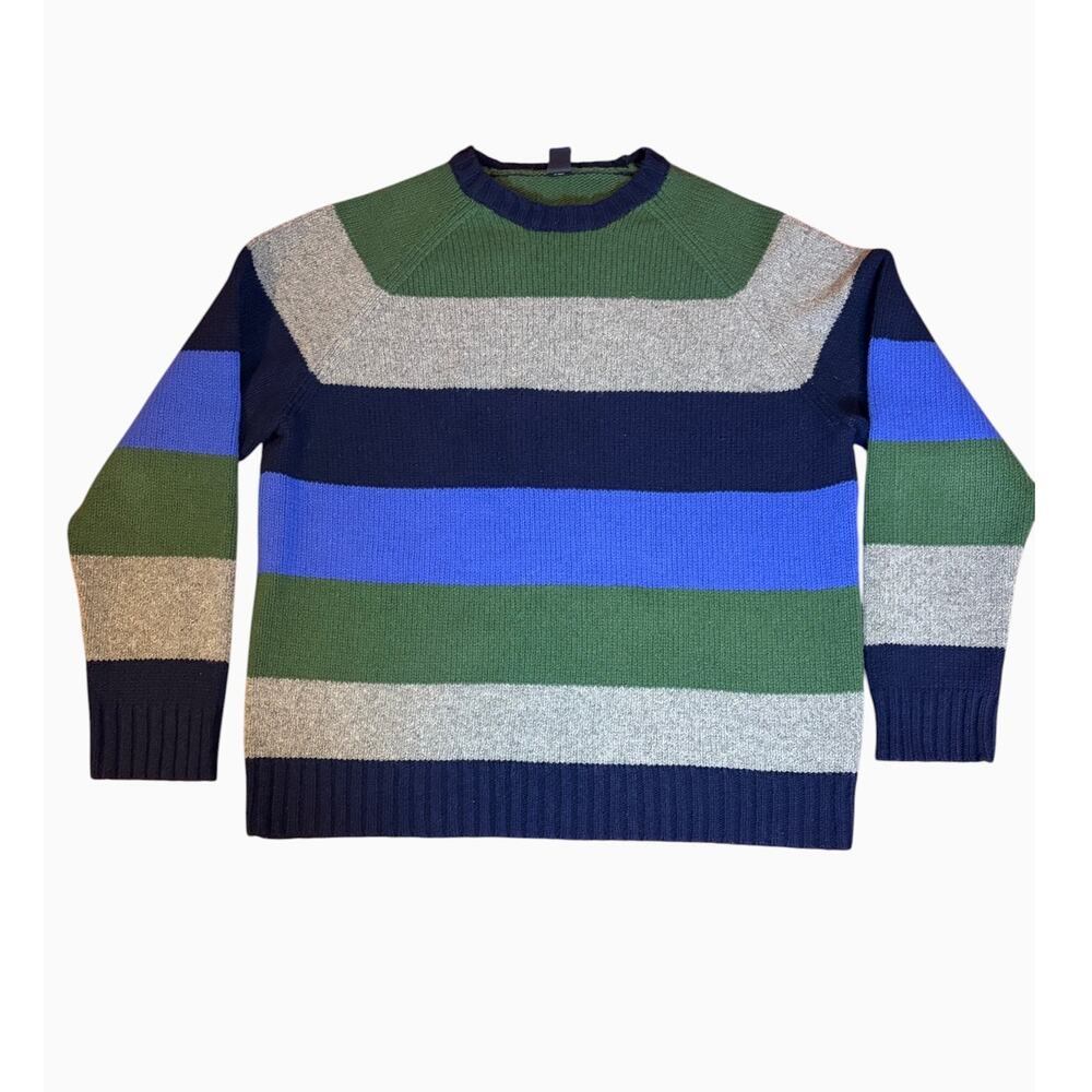 GAP Men's Vintage Colorblock Striped Crewneck Sweater XL Multicolor Wool Blend